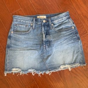 Madewell rigid denim relaxed mini skirt blue s25